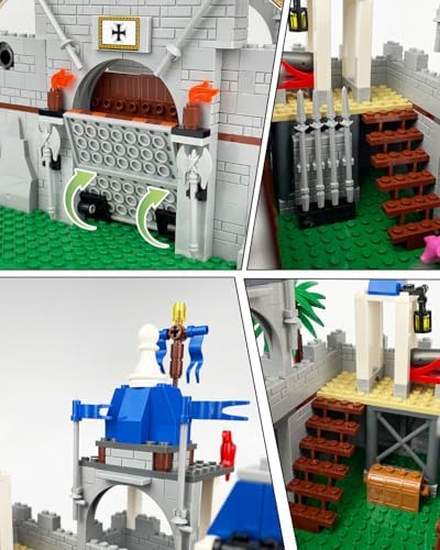 Medieval Knight Castle Building Blocks Set with 12 Knights Figures