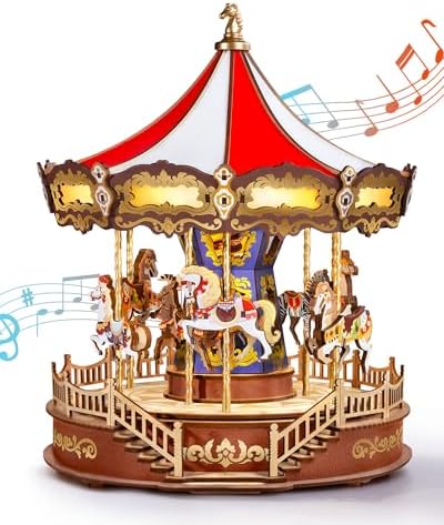 Rolife 3D Wooden Carousel Puzzle with Lights