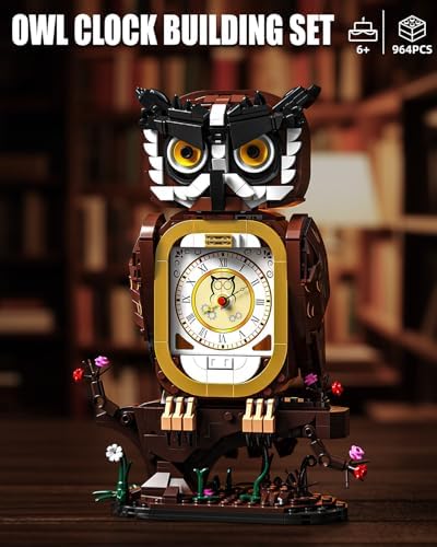 TYCOLE Owl Clock Building Blocks Set 964Pcs