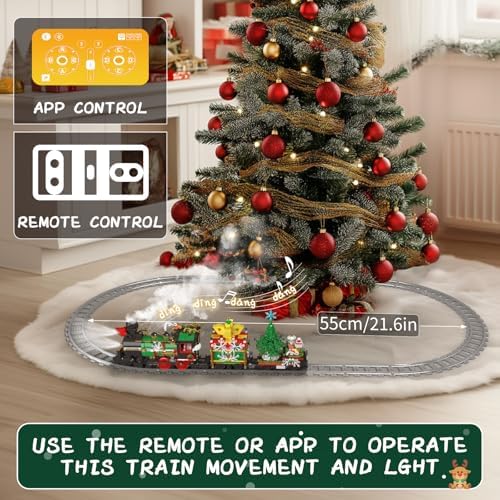 Mould King 12012 Christmas Train Building Kit with LED Light and Music