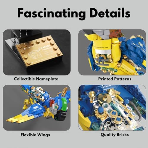 Steampunk Macaw Building Block Toy Set 490 Pcs