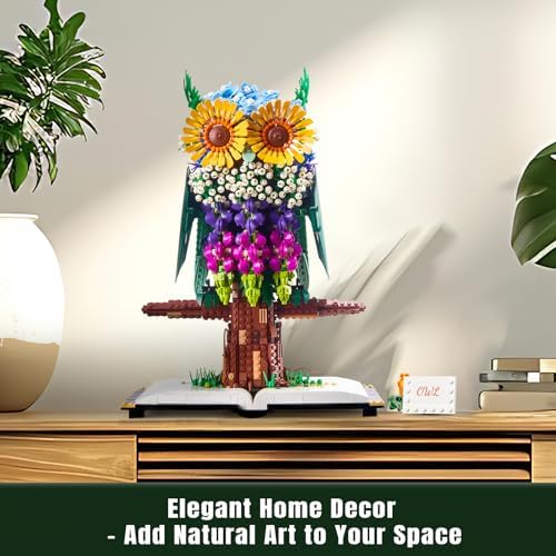 Flower Owl Building Set 1989 Pieces for Adults 12