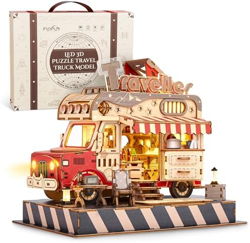 3D Travel Truck Puzzle Kit - LED Lighted DIY Model