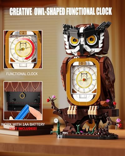 TYCOLE Owl Clock Building Blocks Set 964Pcs