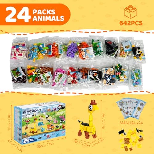 24 Pack Mini Animal Building Blocks Toy Set