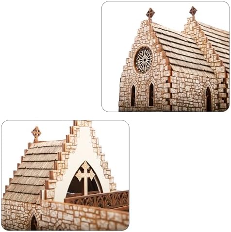 Chapel Medieval Church DIY Wooden Building Kit - 308PCS 8hrs Assembly Age 14