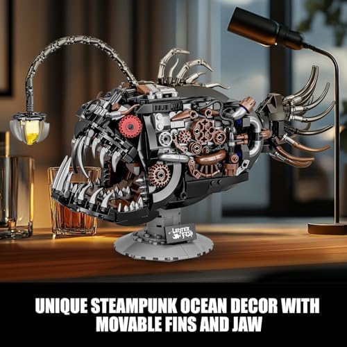 Steampunk Lantern Fish Building Set with Light 1038 PCS