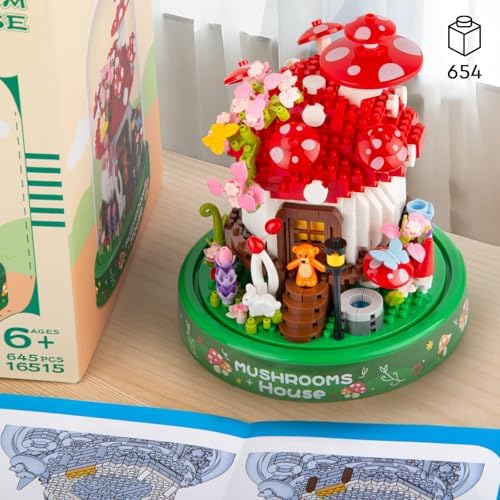 Mushroom House Building Set for Kids and Adults 8