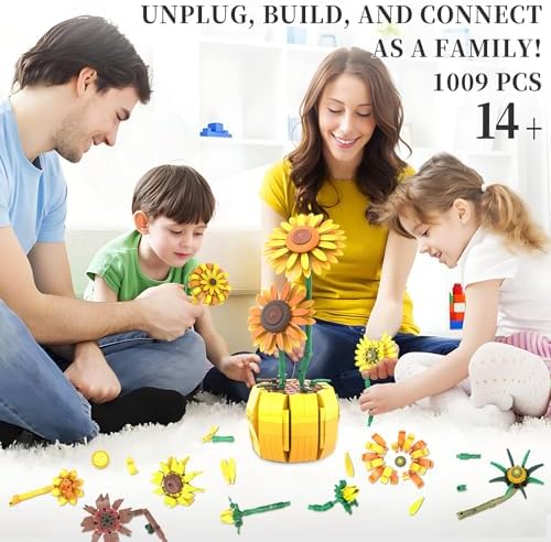 Van Gogh Inspired Sunflower Building Blocks Set for Adults 1009PCS 11002