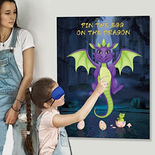 Dragon Party Game Pin The Bow On The Dragon 36 Pack Egg Stickers