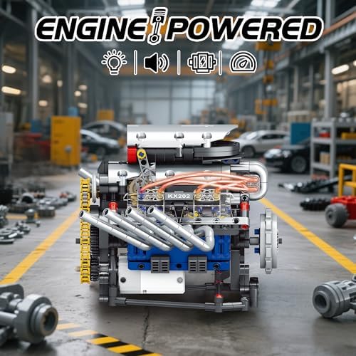 Mini V8 Engine Kit with Motor Light and APP Control