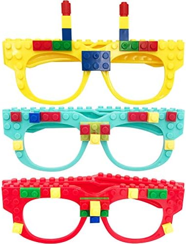 Hxezoc 12 Pcs Building Bricks Glasses Set