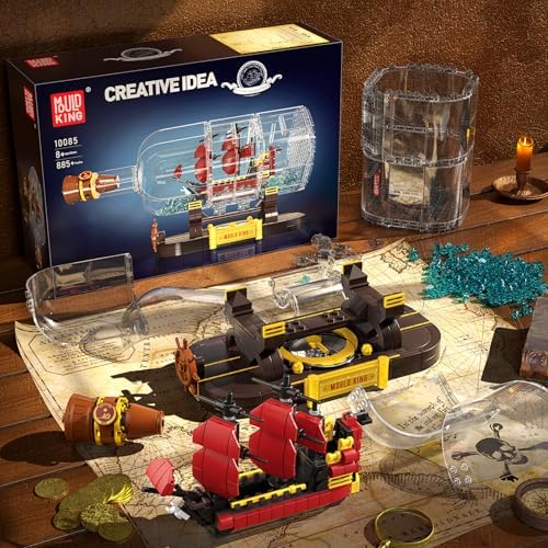 Mould King Pirate Ship in a Bottle Building Blocks Set