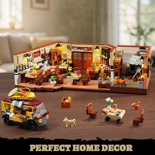 City Street Pizza Restaurant Building Set with Light 1098PCS