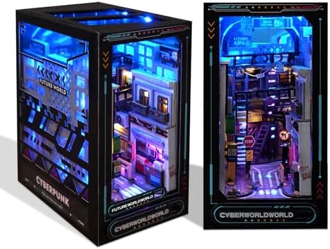 Cyberpunk Book Nook Kit with LED Lights
