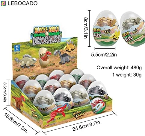 LEBOCADO Mini Dinosaur Building Blocks 12 Pack