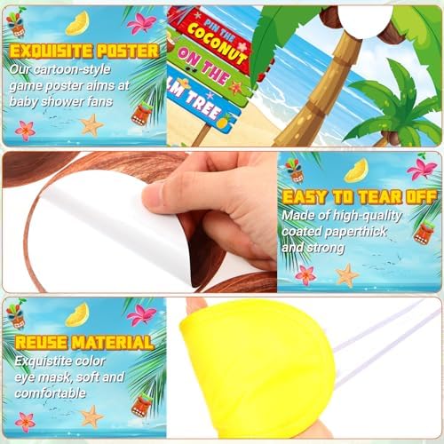 Hawaiian Party Game Stickers with 24 pcs for Luau Beach Fun
