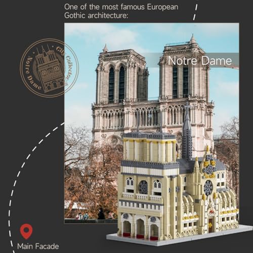 Micro Mini Notre Dame Cathedral Building Block Set 2908 Pieces