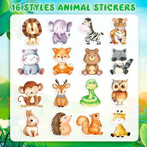 1200 Pcs Animal Stickers for Kids 2 Rolls Nature Stickers