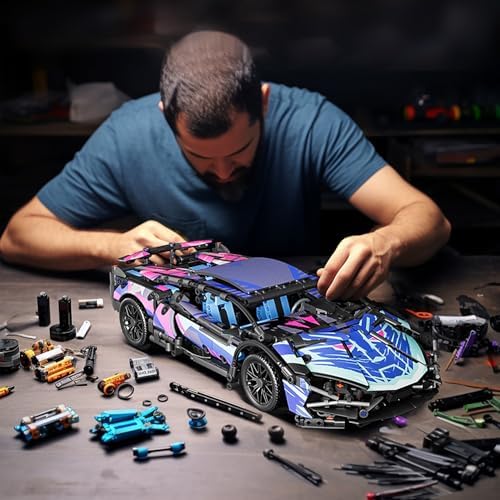PinkBee 114 Scale Race Car Building Set for Adults