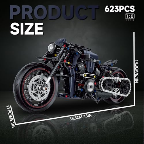 18 Scale Motorcycle Building Blocks Toy Kit 623PCS
