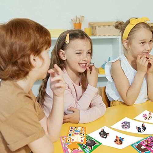 27 Sheets Cat Face Sticker Sheets for Kids Craft Party Supplies