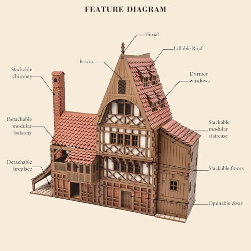 DIY Wooden Guild Hall Building Kit for Teens and Adults