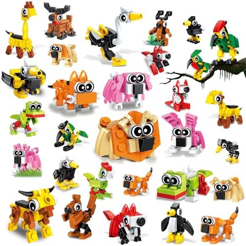 HOGOKIDS 60 Piece Animal Building Blocks Party Favors for Kids