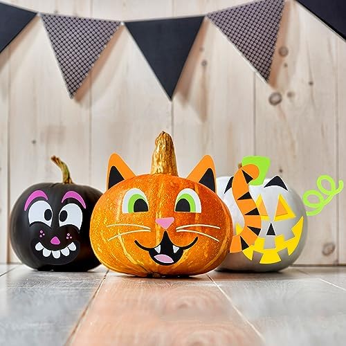 JOYIN 16 Pack Halloween Pumpkin Stickers Foam Decor Kit