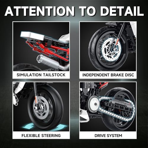 18 Scale Adventure Touring Motorcycle Building Set for Adults