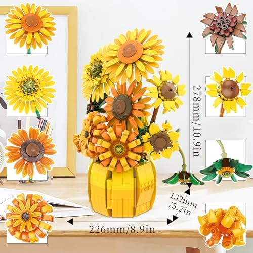Van Gogh Inspired Sunflower Building Blocks Set for Adults 1009PCS 11002