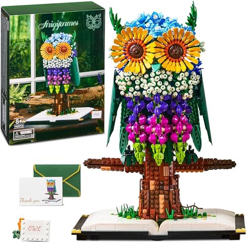 Flower Owl Building Set 1989 Pieces for Adults 12
