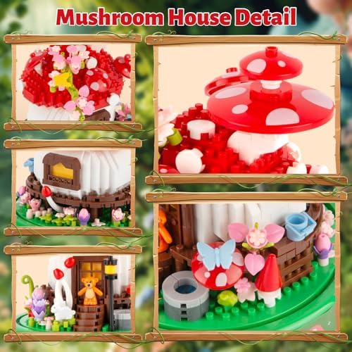 Mushroom House Building Set for Kids and Adults 8