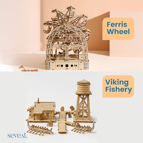 Mechanical 3D Wooden Ferris Wheel Puzzle for Teens and Adults
