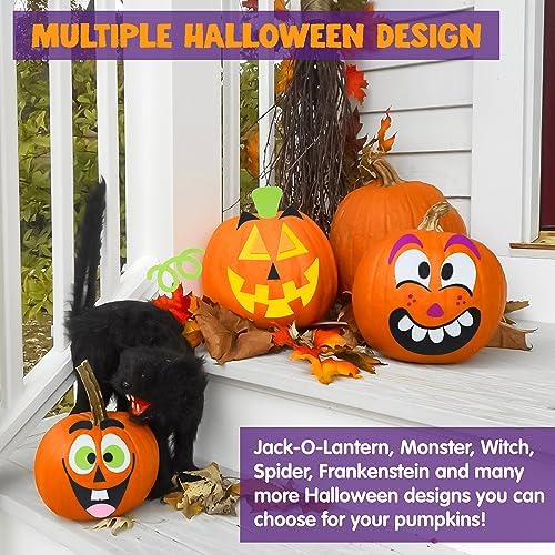 JOYIN 16 Pack Halloween Pumpkin Stickers Foam Decor Kit