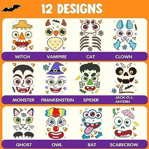 JOYIN 54 Piece Halloween Pumpkin Stickers Set