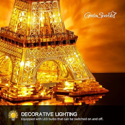 GalaSpark 21 Inch 3D Puzzle Eiffel Tower Night Light Model Kit