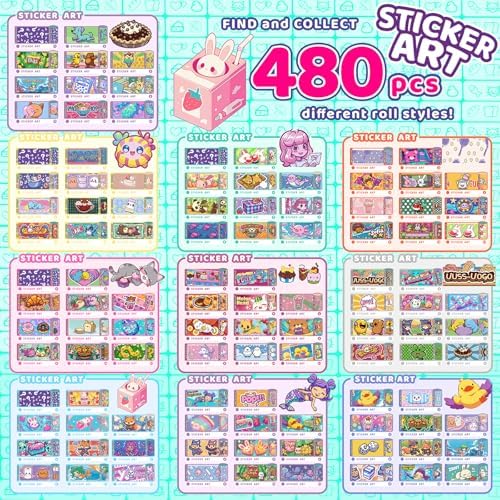 Plunack DIY Sticky Roll Stickers Bracelets with Collection Book for Kids