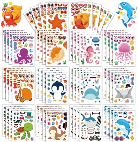 42 Sheets Ocean Animals Stickers DIY for Kids